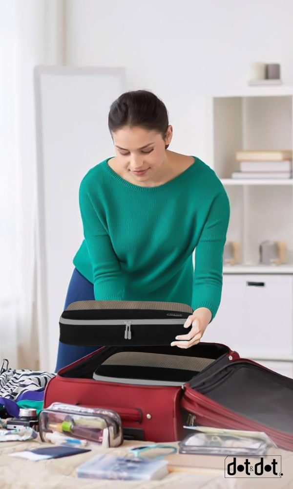 Dot&Dot Large Packing Cubes - 4 Pcs Suitcase Organizer Set - Carry On Travel Cubes - Image 5